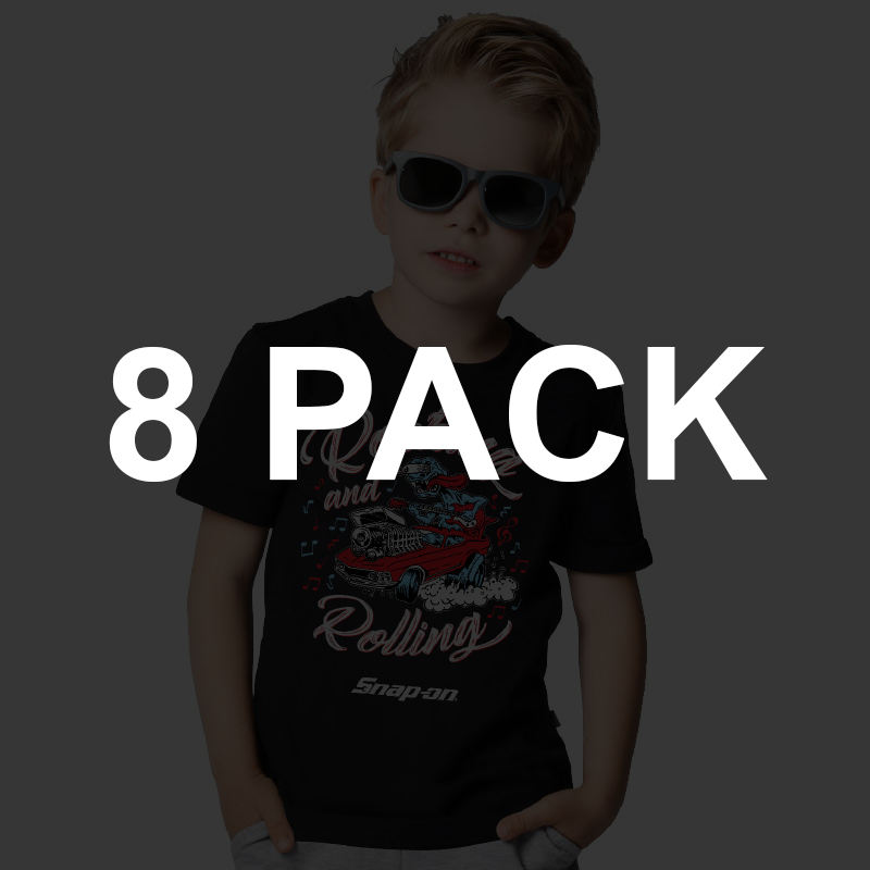 8 Pack ROCKING & ROLLING 
YOUTH S/S T-SHIRT - BLACK