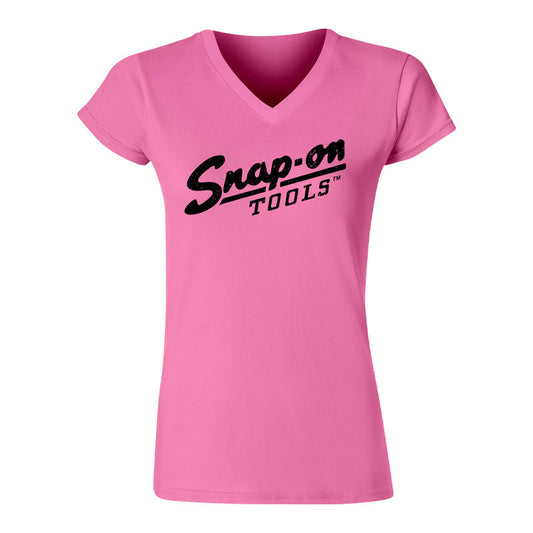 Ladies Vintage Script V-Neck S/S T-Shirt