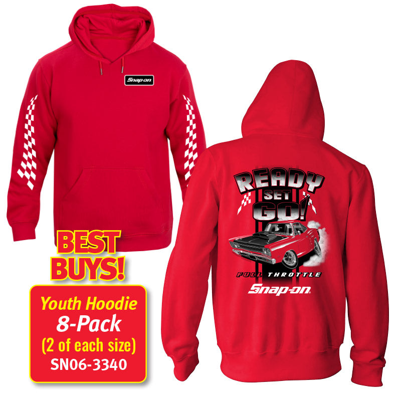 8 Pack KIDS READY, SET, GO MOTION PULLOVER - RED