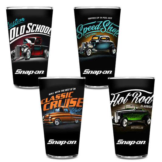 Vintage Rides Glassware - Set of 4 | Delivery November 1st