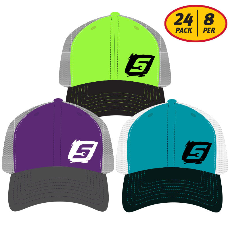 PACK K - Essential POP Tri-colour Snap Cap 24PK