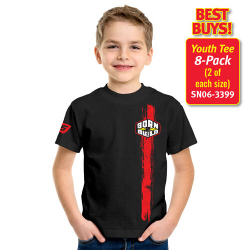 Youth Born to Build Stripe S/S T-Shirt